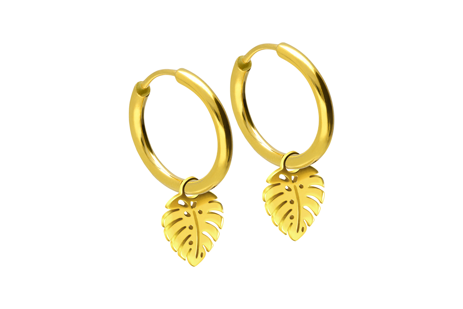 Chirurgenstahl Ohrclicker Creolen PALMENBLATT von Piercingline